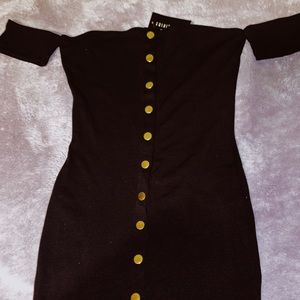 Off the Shoulder Black Dress